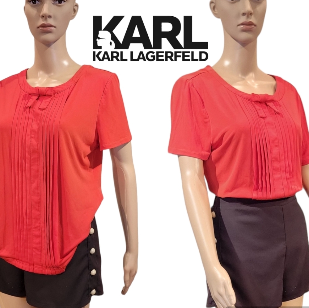 Karl Lagerfeld Dark Red/Orange Womens Blouse